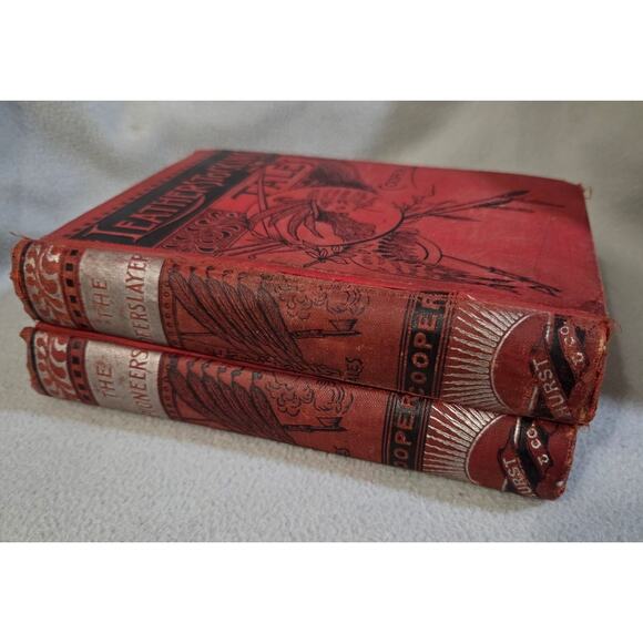 Set 2 The Leather Stocking Tales by Cooper 1927 Pioneers Deerslayer - Picture 3 of 9